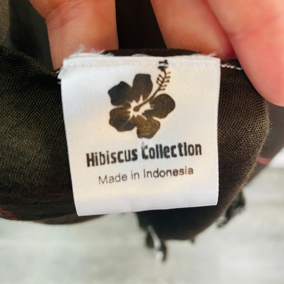 Hibiscus Collection Brown Floral Sarong Wrap Tropical Resort Vacation Beach - Picture 5 of 5